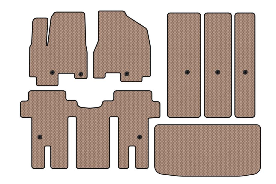 Kia Carnival 2014–2020 Gumové autokoberce Carsuit (kompletní sada do interiéru, béžové) Image