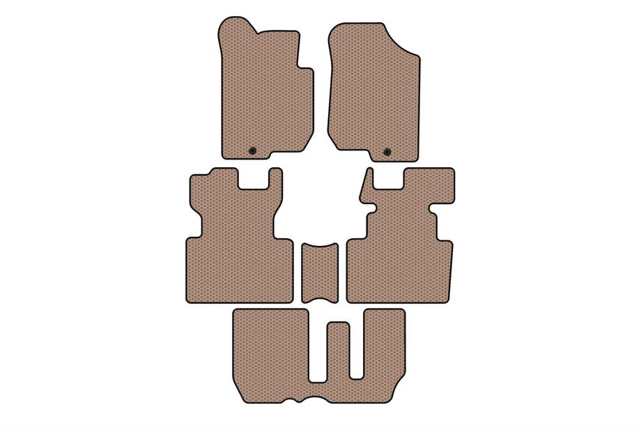 Kia Carens 1999–2012 Gumové autokoberce Carsuit (2006-2012, 3 řady, 7místné, béžové) Image
