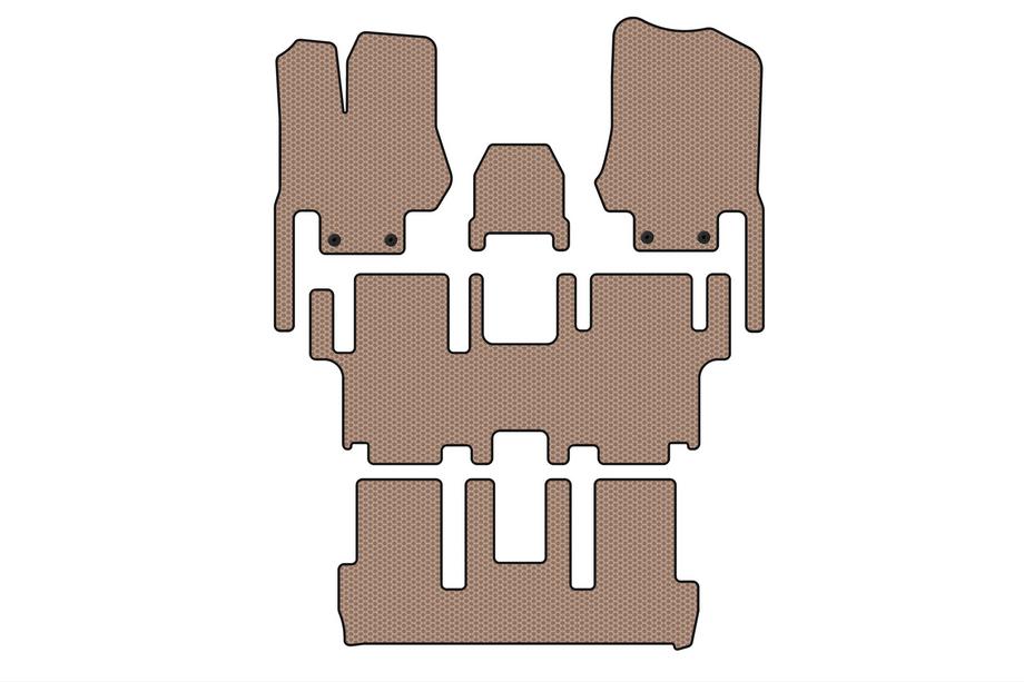 Nissan Quest 2011–2017 Gumové autokoberce Carsuit (3 řady, 7místné, béžové) Image