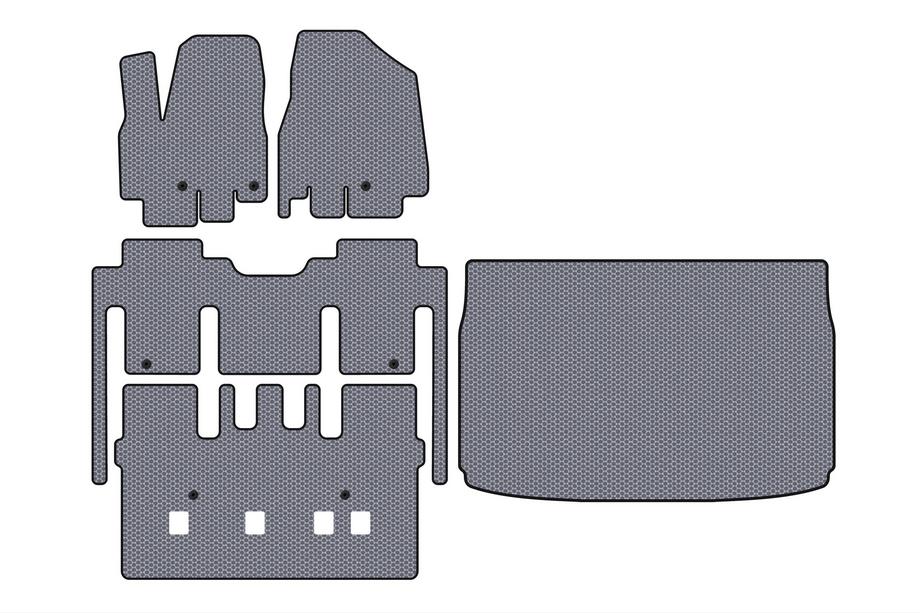 Kia Sedona 2014–2020 Gumové autokoberce Carsuit (sada do celého interiéru, pro 8místné, šedé) Image