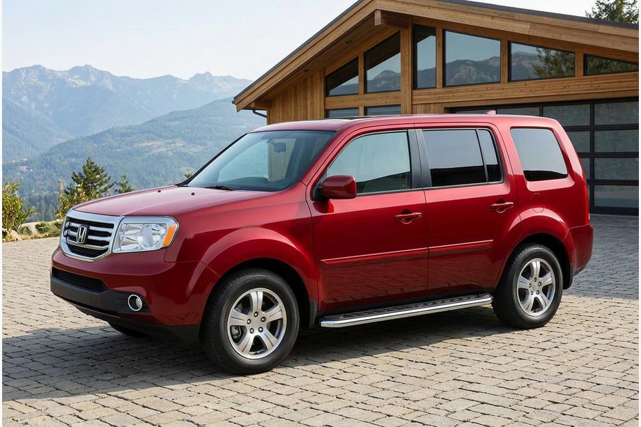 Honda Pilot 2008–2015 Boční prahy Maydos V1 (2 ks, hliník ↗ nerez) Image