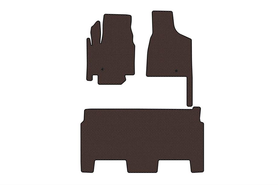 Dodge Grand Caravan V 2008–2020 Gumové autokoberce Carsuit (2008-2020, 2 řady, 8místné / výbava SXT, hnědé) Fotografie 1