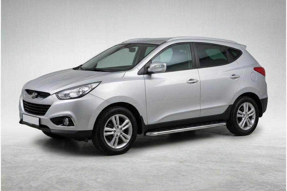 Hyundai IX-35 2010–2015 Boční prahy Maydos V1 (2 ks, hliník ↗ nerez) Image