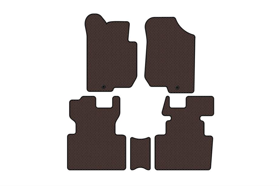 Kia Carens 1999–2012 Gumové autokoberce Carsuit (2006-2012, 2 řady, 7místné, hnědé) Image