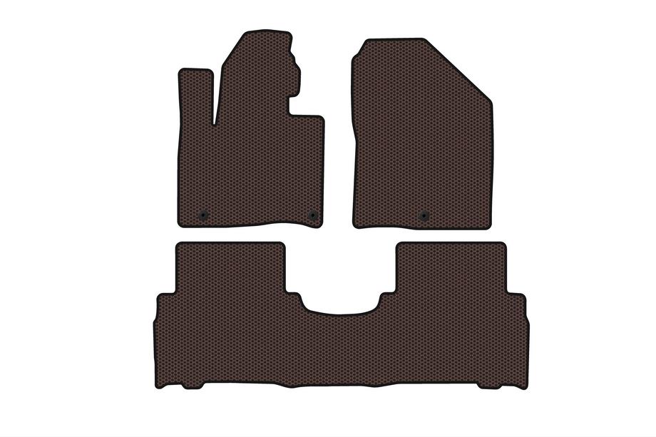 Kia Sorento III UM 2014–2020 Gumové autokoberce Carsuit (2014-2018, 5místné, hnědé) Image