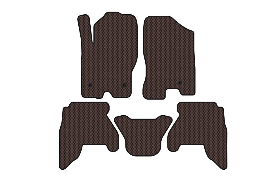 Nissan Pathfinder R51 2005–2014 Gumové autokoberce Carsuit V1 (2 řady, hnědé, 2010-2014) Image