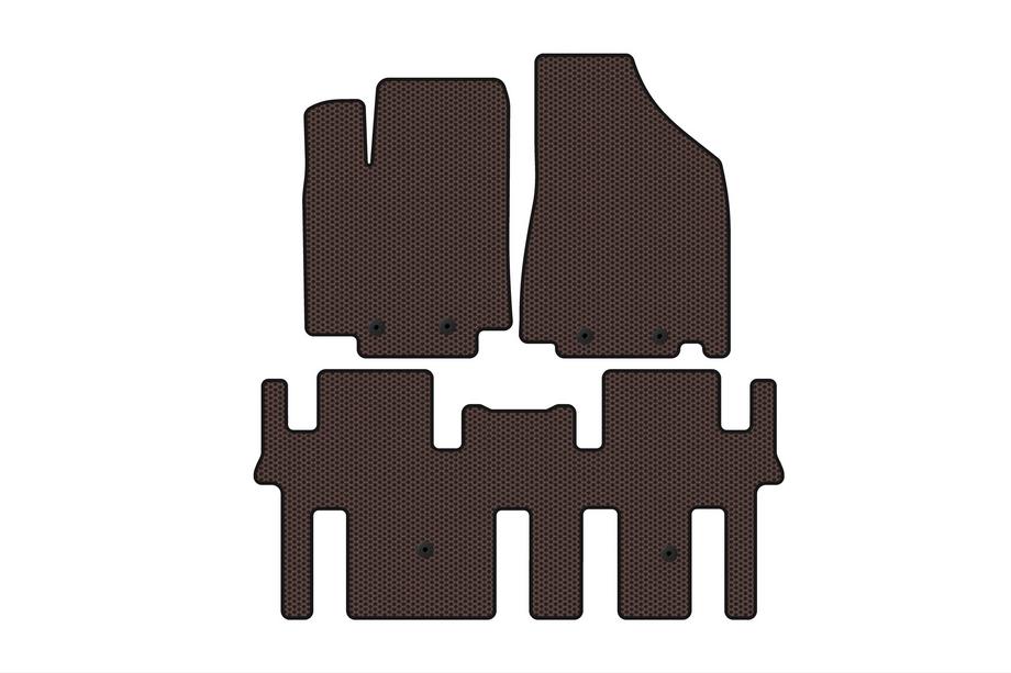 Nissan Pathfinder R52 2012–2021 Gumové autokoberce Carsuit (2 řady, hnědé) Image