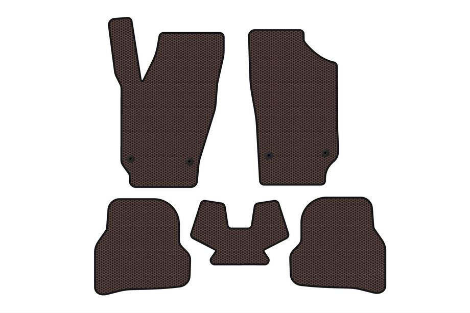 Seat Ibiza 2010–2017 Gumové autokoberce Carsuit (2010-2012, HB, 5dveřový, hnědé) Fotografie 1