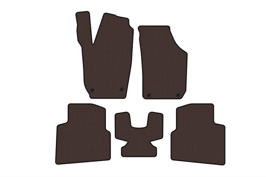Skoda Roomster 2006–2015 Gumové autokoberce Carsuit (hnědé) Image