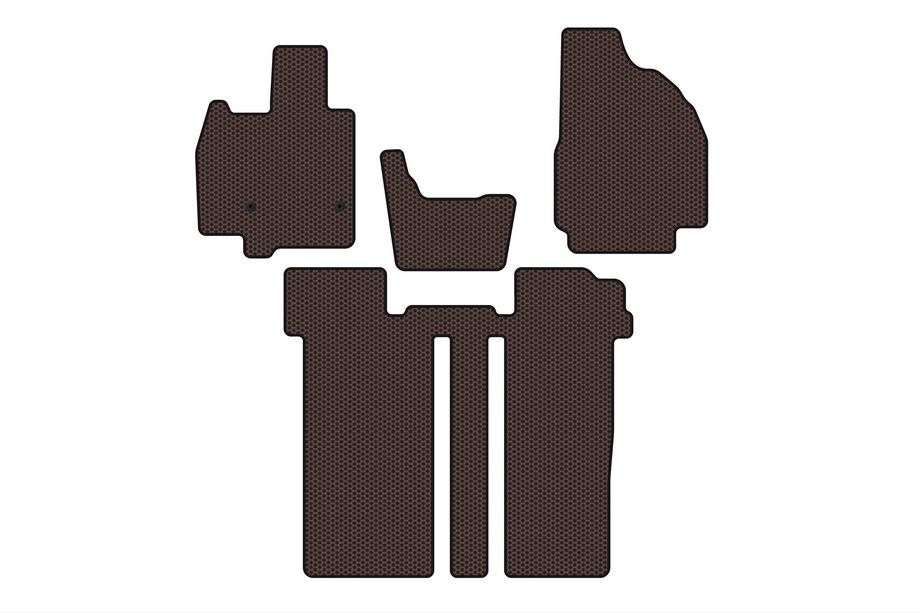 Toyota Previa 2006–2019 Gumové autokoberce Carsuit (2 řady, 6místné, hnědé) Image