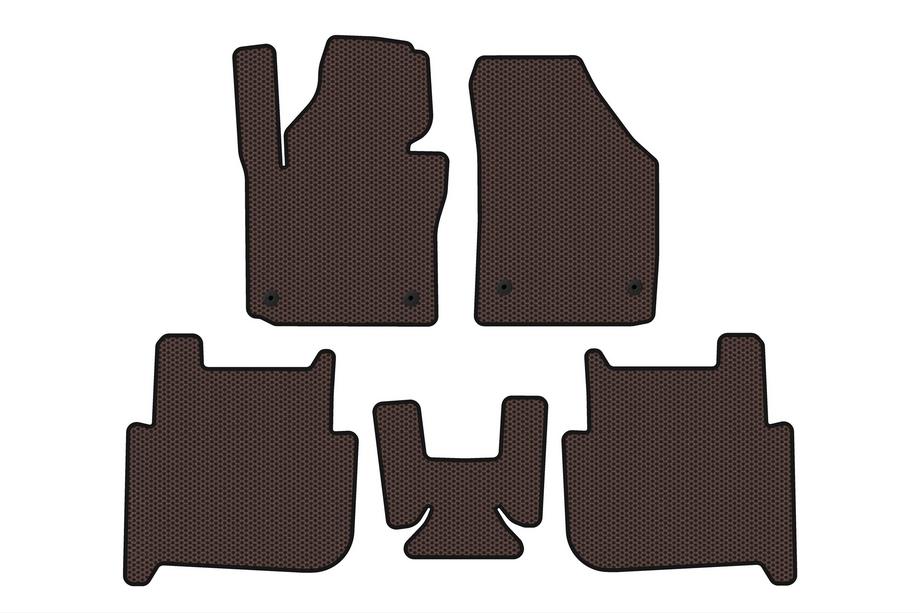 Volkswagen Touran 2003–2010 Gumové autokoberce Carsuit (2 řady, 2006-2010, 7místné, hnědé) Fotografie 1