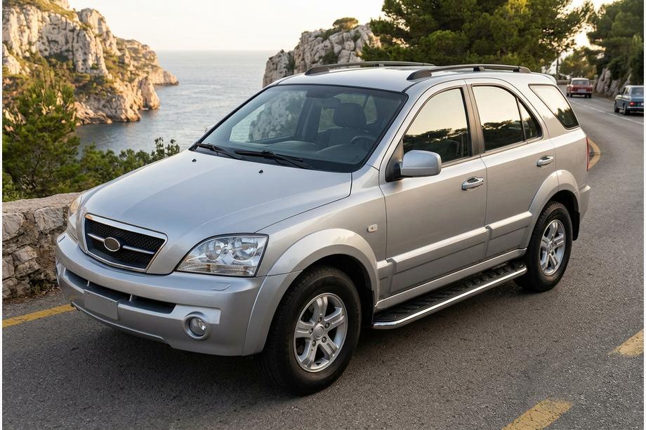 Kia Sorento I BL 2002–2009 Boční prahy Maydos V1 (2 ks, hliník ↗ nerez) Image