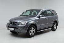 Kia Sorento I BL 2002–2009 Boční prahy Tayga Grey (2 ks, hliník) fotografie 1