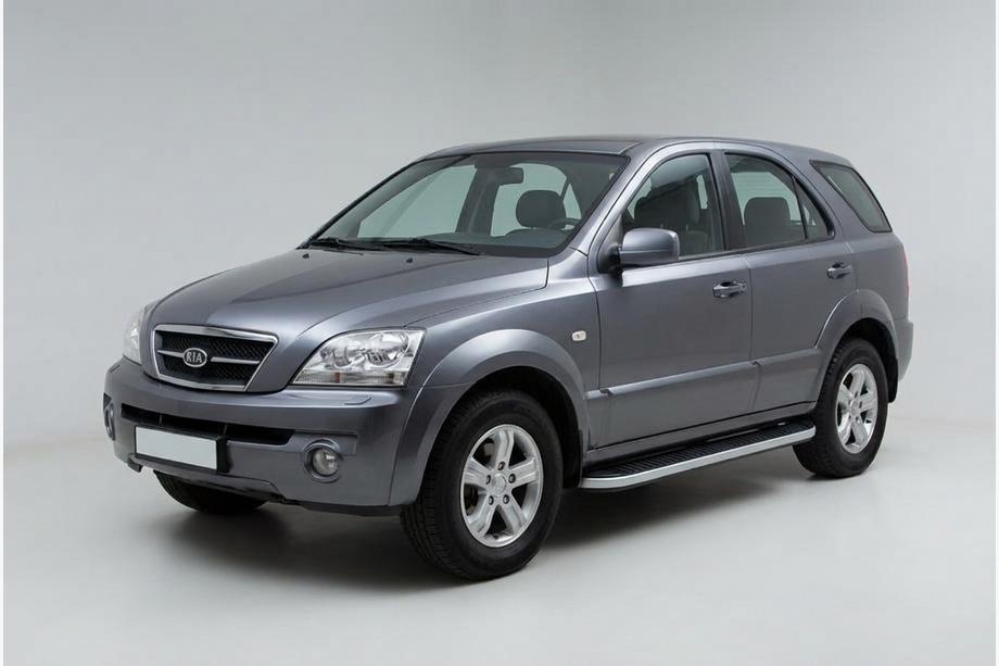 Kia Sorento I BL 2002–2009 Boční prahy Tayga Grey (2 ks, hliník) Image