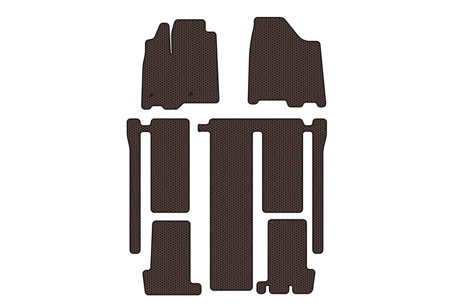 Toyota Sienna 2010–2020 Gumové autokoberce Carsuit (3 řady, hnědé) Image
