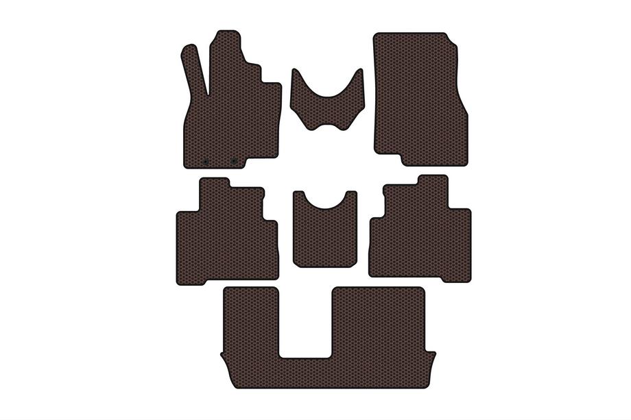 Mitsubishi Grandis 2003–2011 Gumové autokoberce Carsuit (3 řady, hnědé) Image