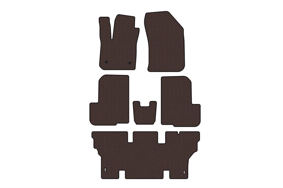 Dacia Lodgy 2012–2022 Gumové autokoberce Carsuit (3 řady, pro 7 míst, hnědé) Image