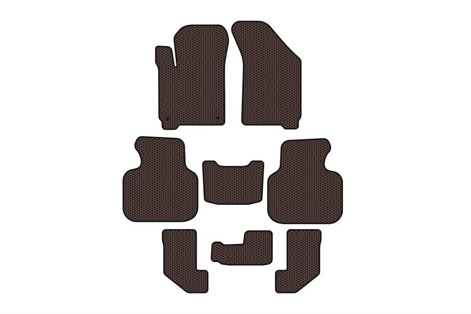Dodge Journey 2008–2020 Gumové koberce do interiéru Carsuit (2008-2011, 3 řady, hnědé) Image
