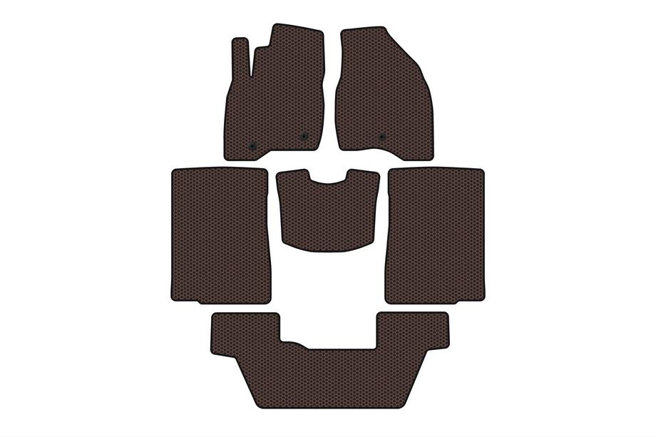 Ford Explorer 2011–2019 Gumové autokoberce Carsuit (2015-2017, 3 řady, 7místné, hnědé) Image