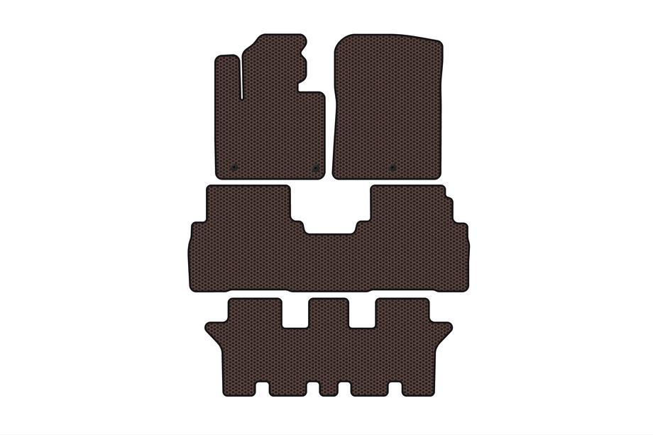 Kia Sorento III UM 2014–2020 Gumové autokoberce Carsuit (3 řady, pro 7 míst, hnědé) Image