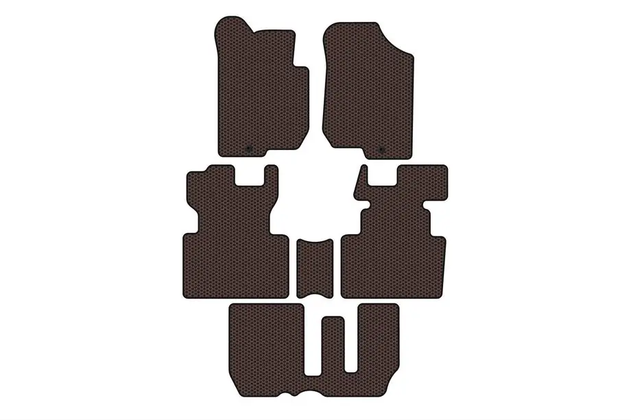 Kia Carens 1999–2012 Gumové autokoberce Carsuit (2006-2012, 3 řady, 7místné, hnědé) Image