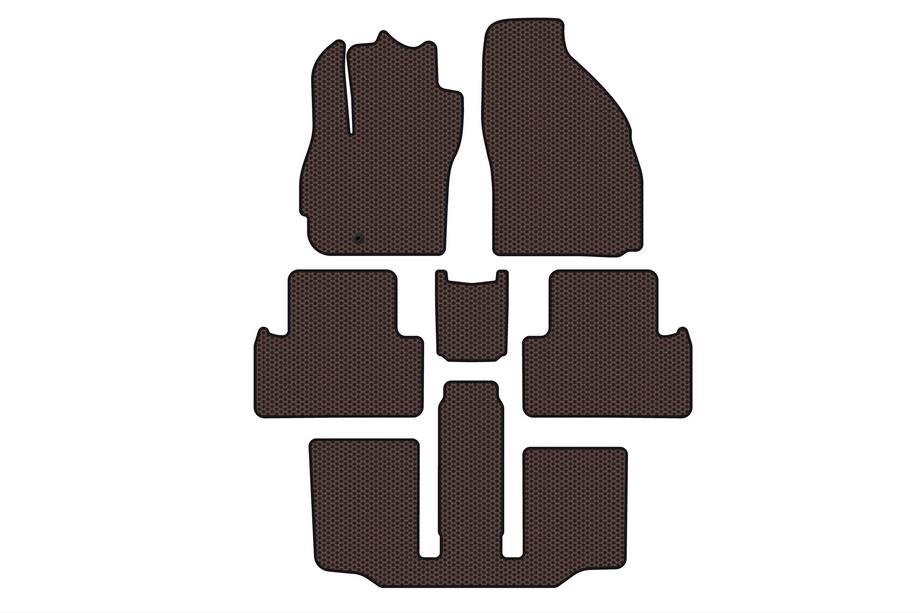 Mazda 5 2005–2009 Gumové autokoberce Carsuit (3 řady, pro 7 míst, hnědé) Fotografie 1