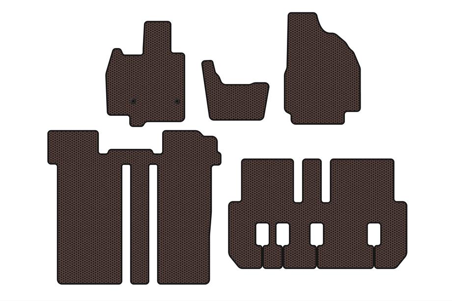 Toyota Previa 2006–2019 Gumové autokoberce Carsuit (3 řady, 6místné, hnědé) Image