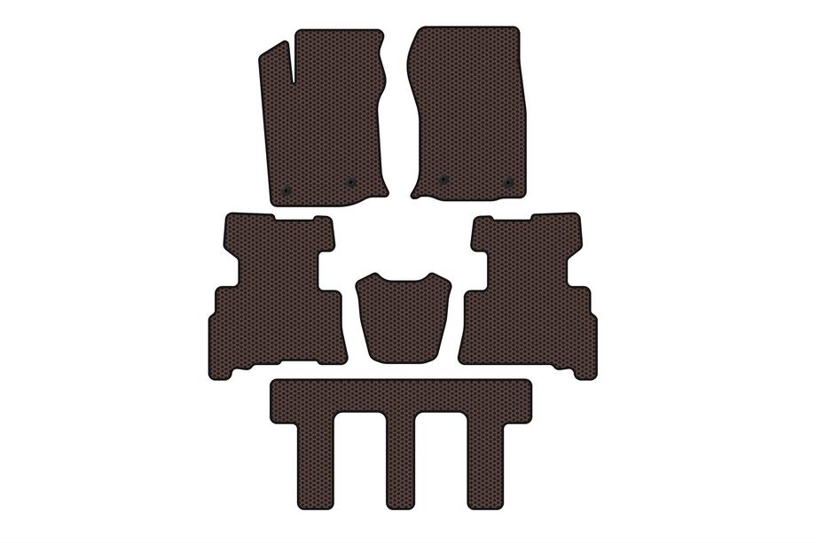 Toyota 4Runner 2009–2024 Gumové autokoberce Carsuit (3 řady, 2014-2024, 7místné, hnědé) Image