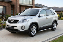 Kia Sorento II XM 2009–2014 Boční prahy Maydos V1 (2 ks, hliník ↗ nerez) 2013–2016 fotografie 1