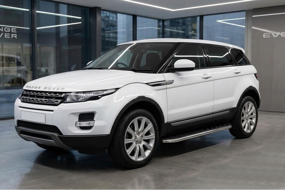Range Rover Evoque 2012–2018 Boční prahy Maydos V1 (2 ks, hliník ↗ nerez) Image