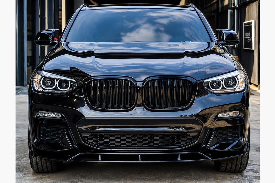 BMW X4 G02 2018– Přední lip spoiler 3D (pro M-Sport 2018-2022, lesklá černá) Image