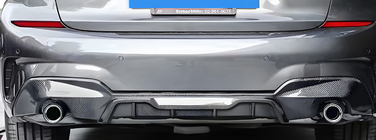BMW řada 3 G20/G21 2018– Difuzor zadního nárazníku (pro M-Sport 2018–2022, pro kulaté koncovky, ABS) fotografie 2