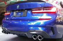 BMW řada 3 G20/G21 2018– Difuzor zadního nárazníku (pro M-Sport 2018-2022, pro obdélníkové koncovky výfuku, ABS) fotografie 1