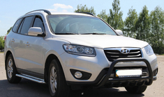 Hyundai Santa Fe 2 2006–2012 Přední ochranný rám (bullbar) WT003 Black (nerez) fotografie 5