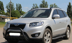 Hyundai Santa Fe 2 2006–2012 Přední ochranný rám (bullbar) WT003 Black (nerez) fotografie 4