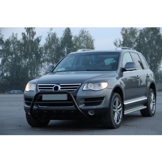 Přední ochranný rám WT003 Black Special (nerez) Volkswagen Touareg 2002–2010 fotografie 4