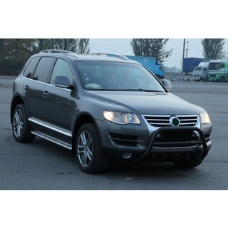 Přední ochranný rám WT003 Black Special (nerez) Volkswagen Touareg 2002–2010 fotografie 3