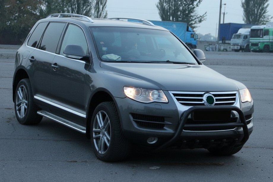 Volkswagen Touareg 2002–2010 Přední ochranný rám WT003 Black Special (nerez) Fotografie 3