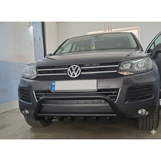 Přední ochranný rám WT003 Black (nerez) Volkswagen Touareg 2010–2018 fotografie 1