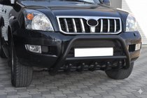 Toyota Land Cruiser Prado 120 2002–2009 Nízký přední ochranný rám WT003 Black (nerez) fotografie 3