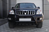 Toyota Land Cruiser Prado 120 2002–2009 Nízký přední ochranný rám WT003 Black (nerez) fotografie 4