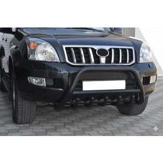 Nízký přední ochranný rám WT003 Black (nerez) Toyota Land Cruiser Prado 120 2002–2009 fotografie 3