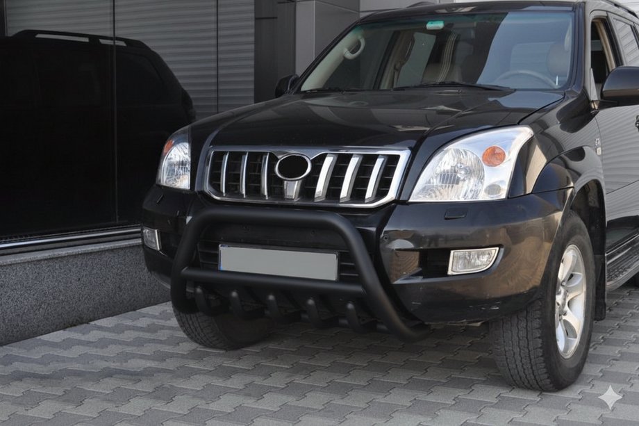 Toyota Land Cruiser Prado 120 2002–2009 Nízký přední ochranný rám WT003 Black (nerez) Image