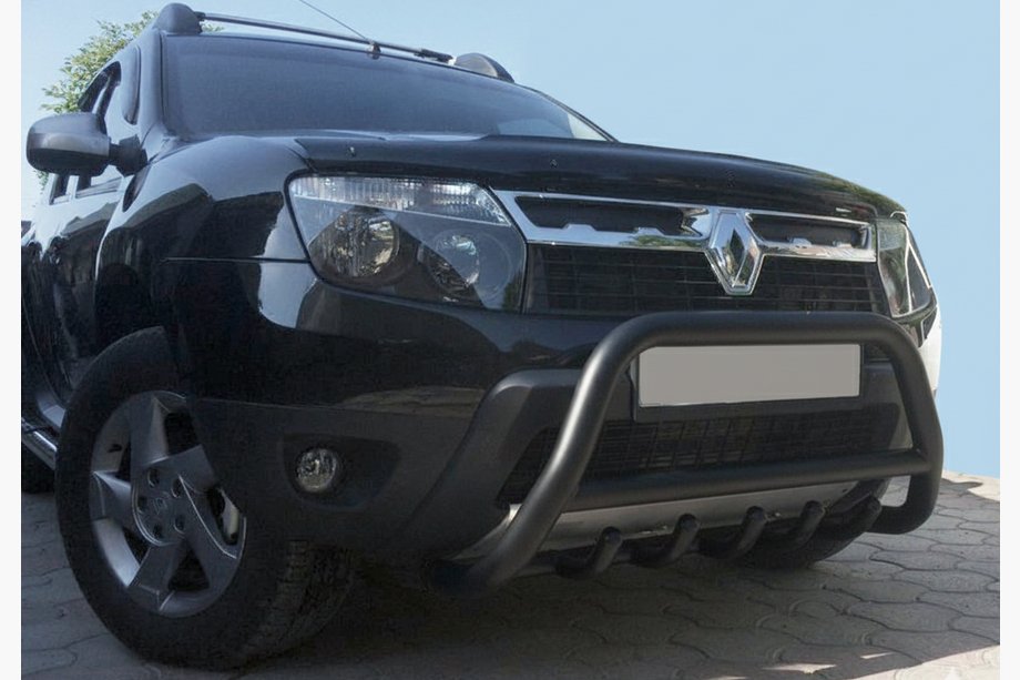Dacia Duster 2008–2018 Nerezový přední ochranný rám (bullbar) WT003 Black bez nápisu Fotografie 3