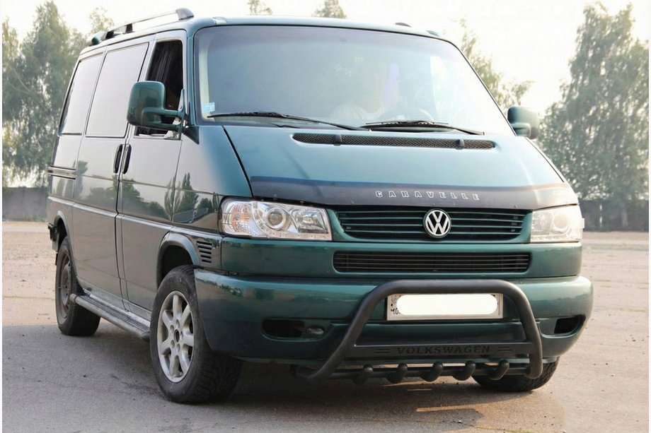 Volkswagen T4 Caravelle/Multivan 1990–2003 Přední ochranný rám WT004 Black (nerez) Image