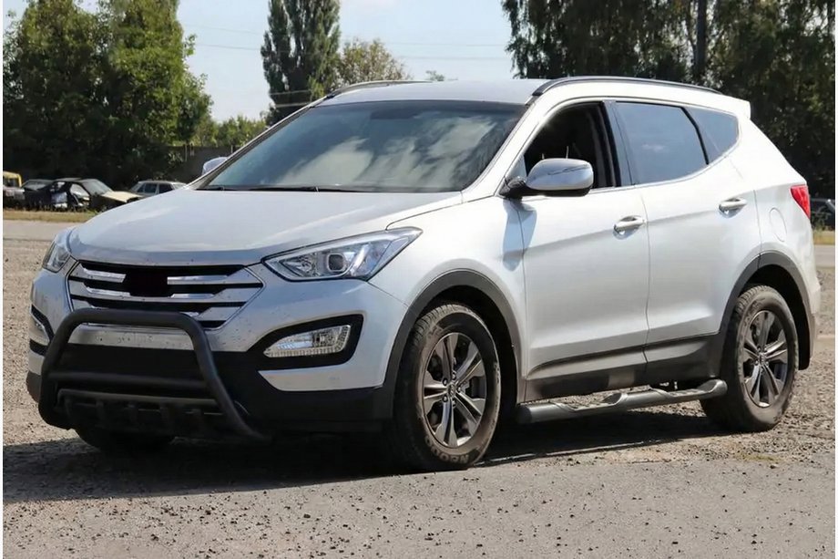Hyundai Santa Fe 3 2012–2018 Přední ochranný rám WT003 Black (nerez) Image