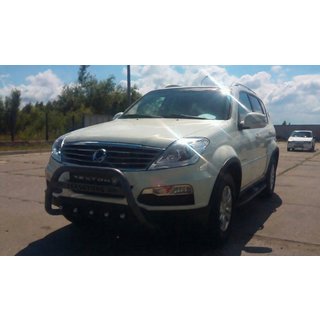 Přední ochranný rám WT004 Black (nerez) SsangYong Rexton I 2001–2017 fotografie 2