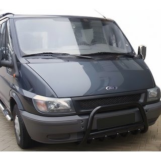 Přední ochranný rám WT003 Black (2000-2006, nerez) Ford Transit 2000–2014 fotografie 1