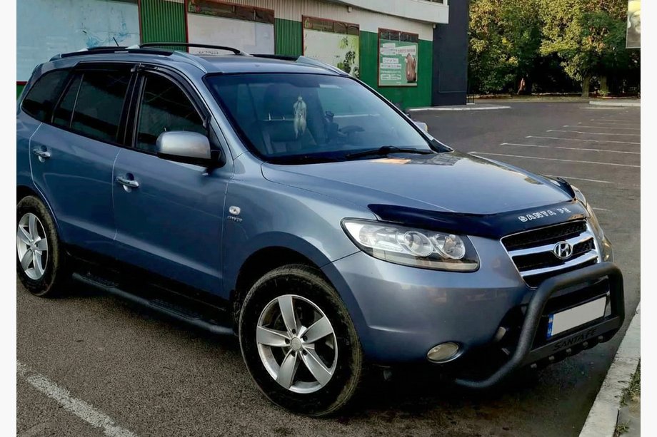 Hyundai Santa Fe 2 2006–2012 Přední ochranný rám WT004 Black (nerez) Image