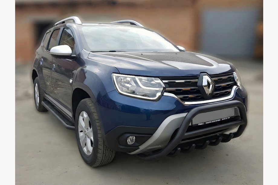Renault Duster 2018–2024 Nerezový přední ochranný rám (bullbar) WT003 Black bez nápisu Image